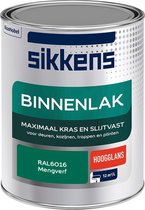 Sikkens Binnenlak - Verf - Hoogglans - Mengkleur - RAL6016 - 1 liter