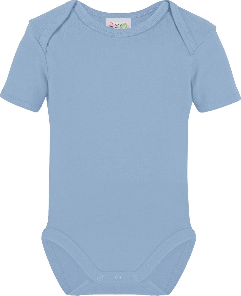 Link Kidswear Jongens Romper GOTS - Baby Blauw - Maat 62/68