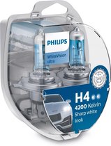 Philips WhiteVision Ultra H4 - Voertuigverlichting - Halogeenlampen - 2 Stuks