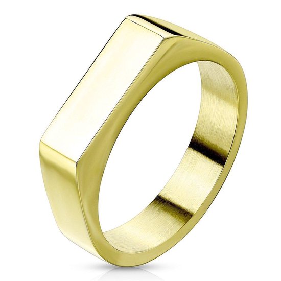 Ring Dames - Ringen Dames - Ring Heren - Ringen Mannen - Ringen Vrouwen - Heren Ring - Zegelring - Zegelring Heren - Goudkleurig - Gouden Ring - Ring - Ringen - Sieraden Vrouw - Icon