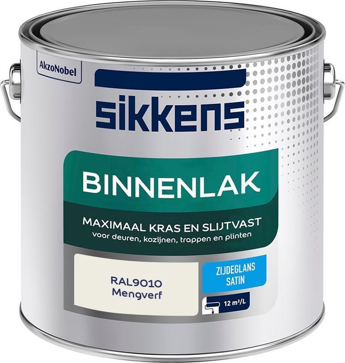 Sikkens Binnenlak Verf Zijdeglans Mengkleur RAL9010 2.5L