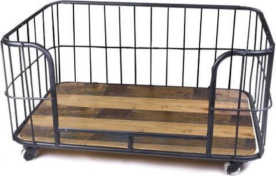 Lex & Max Metal Wire Basket - Hondendivan - 90X65cm - Zwart