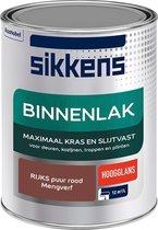 Sikkens Binnenlak - Verf - Hoogglans - Mengkleur - RIJKS puur rood - 1 liter