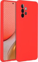 Samsung A72 hoesje - Samsung Galaxy A72 hoesje - hoesje Samsung A72 - A72 hoesje - Galaxy A72 hoesje - hoesje A72 - Siliconen hoesje - Rood - Accezz Liquid Silicone Backcover