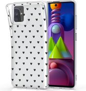 iMoshion Design voor de Samsung Galaxy M51 hoesje - Hartjes - Zwart