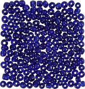 Rocailles, d 4 mm, afm 6/0 , gatgrootte 0,9-1,2 mm, kobalt blauw, 25 gr/ 1 doos