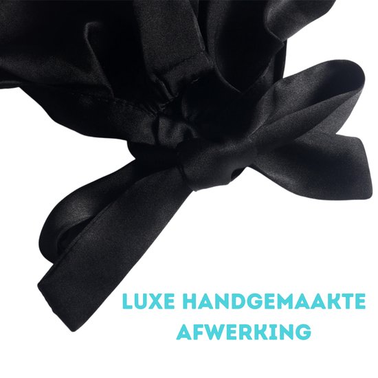 Zijden slaapmuts - Bonnet - 100% silk bonnet - 40% korting - Large - Zacht & stralend haar - Zijden Haarmuts - Haardoek met opbergzakje