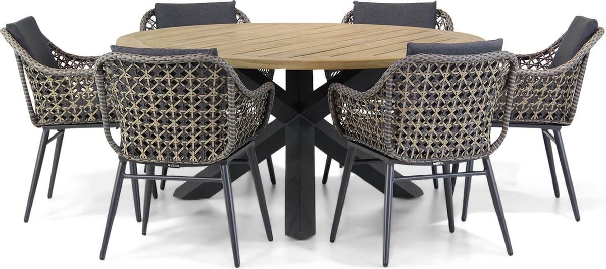 Lifestyle Dolphin/Rockville 160 cm dining tuinset 7-delig