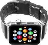 Leren bandje Apple watch - Zwart Apple watch bandje 38 mm / 40 mm