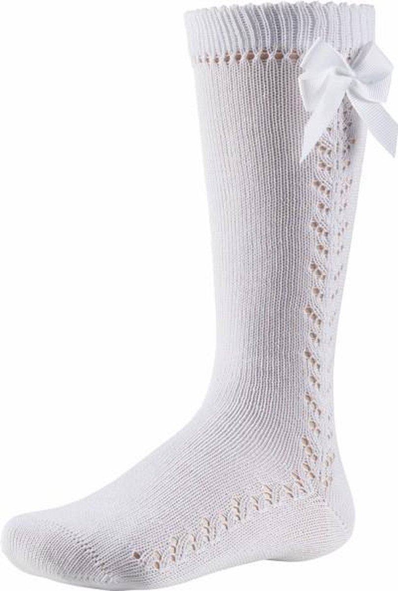 iN ControL 2pack JACQUARD kniesokken met strik - wit - 23/26