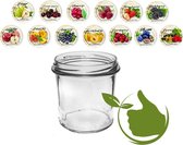 Jampotten - inmaak - glazen potten 346 ml met twist-off deksel (fruit-assortie-design) 6 stuks