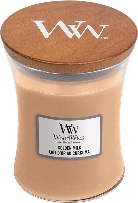 WoodWick Hourglass Medium Geurkaars - Golden Milk