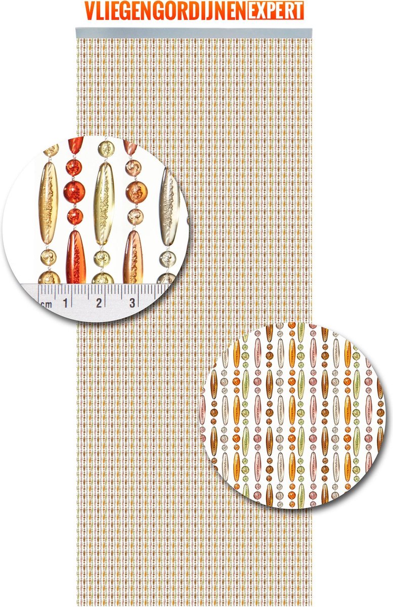 vliegengordijnenexpert Kralen vliegengordijn Kleurenmix 90x210 cm