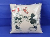 Sierkussen - Mickey & Minnie In Love - Wit - 40 Cm X 40 Cm