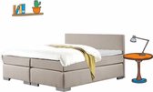 Boxspring Pitten - 160x200 Beige stof - Pocketvering - geveerde box