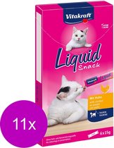 Vitakraft Cat Liquid Kattensnack - Kip - 11 x 6 Stuks