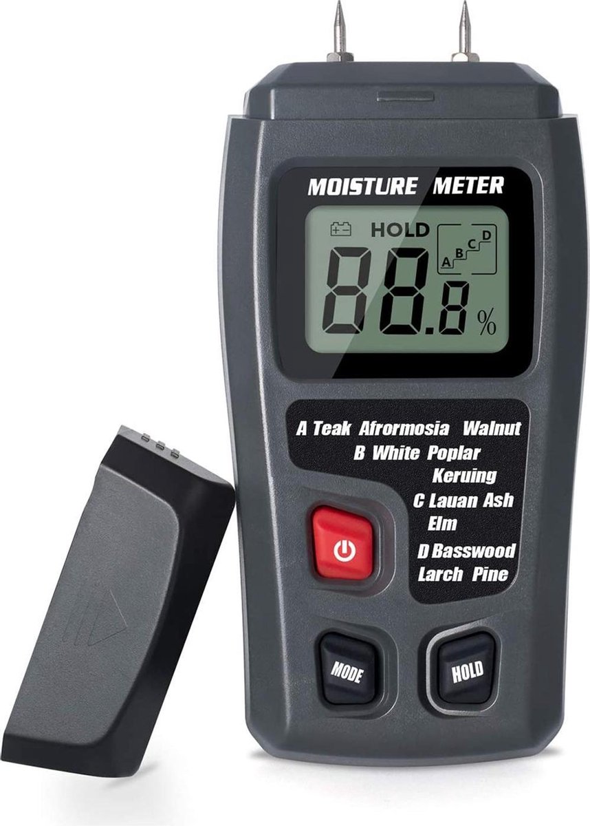 AyeWay Houtvochtmeter – Vochtmeter – Hygrometer – Vochtmeter muren – Vochtmeter hout - Zwart