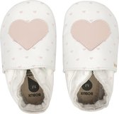 Bobux Soft Soles - Baby Slofjes Leer - White With Blossom Hearts Print - Maat 22