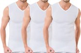 3 stuks - Bonanza V-hals A-shirt - mouwloos - wit - XL