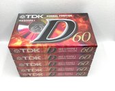 TDK Cassette Tape D 60 normal position 5 Stuks/  Uiterst geschikt voor alle opnamedoeleinden / Sealed Blanco Cassettebandje / Cassettedeck / Walkman / TDK cassettebandje.