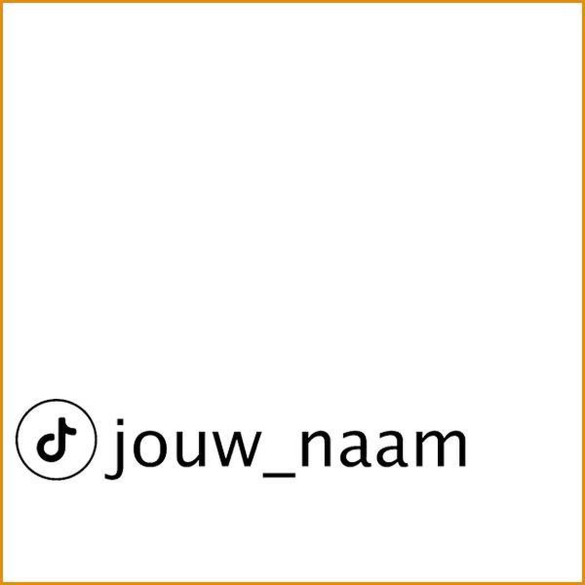 Social media sticker - Tik Tok - wit of zwart - gepersonaliseerd - 20 cm x 3 cm