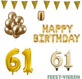 61 jaar Verjaardag Versiering Pakket Goud
