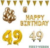 49 jaar Verjaardag Versiering Pakket Goud