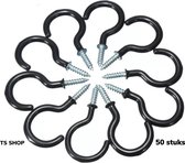Multifunctionele zwarte haken 25 stuks- Voordeelverpakking- Ooghaken-Plafondhaken- Plantenhanger-  Kabelhaak - Lamphaak zwart- Cup haak zwart- Schroefhaken zwart-