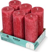 Bolsius - Rustieke Stompkaarsen 190/68 - Velvet Red - 6 stuks