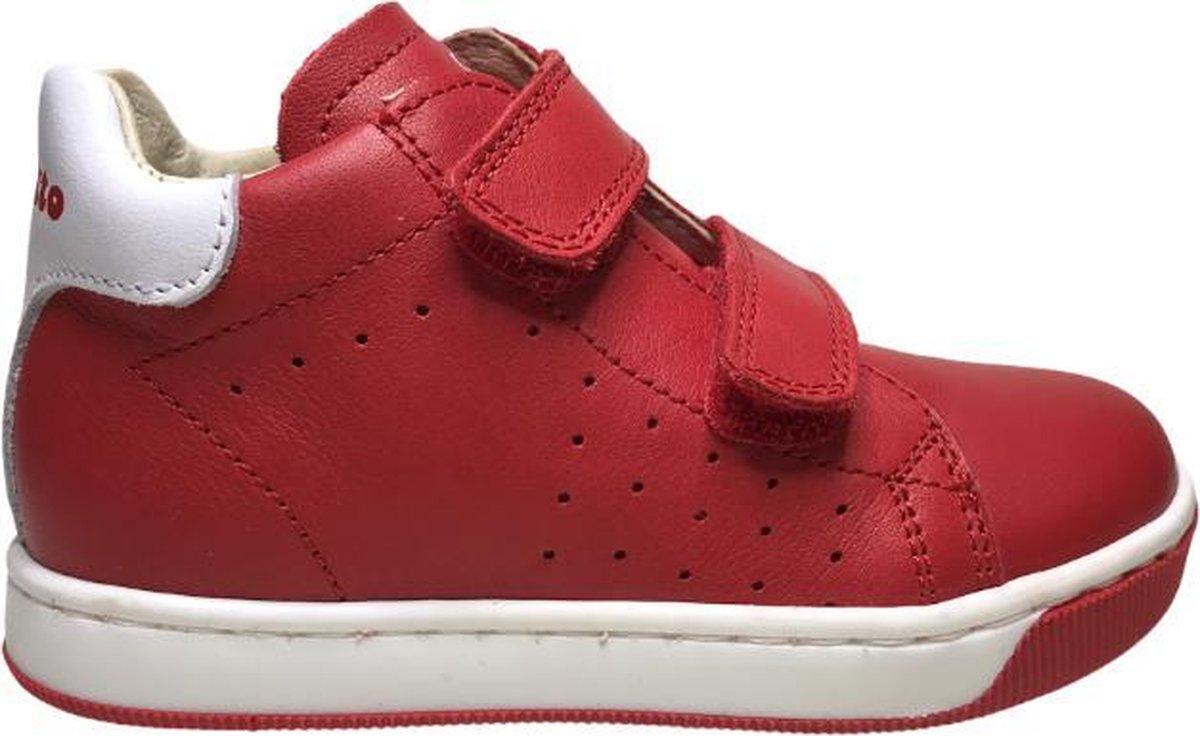 Falcotto velcro effen lederen sneakers adam rood wit