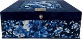 The Box For Tea Gebloemde Theedoos met Thee Cadeau - Blauw