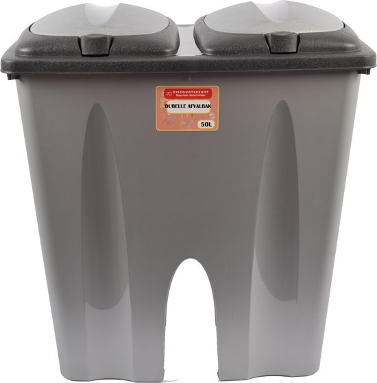 Milieuvriendelijk gloeilamp Over instelling Goedkope dubbele vuilnisbak 2 x 25L recycling - afvalbak met 2 deksel -  Maat XL-... | bol.com