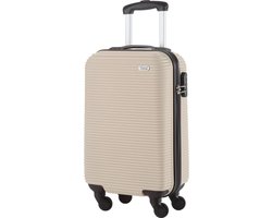 TravelZ Horizon Handbagagekoffer - 54cm Handbagage Trolley 35 Ltr - Champagne