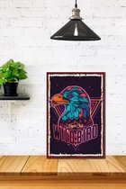 3d Retro Hout Poster NightClup Wildbird