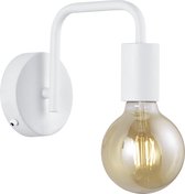 LED Wandlamp - Wandverlichting - Trinon Dolla - E27 Fitting - Rond - Mat Wit - Aluminium