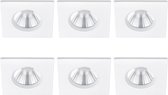 LED Spot 6 Pack - Inbouwspot - Trinon Zagrona - 5W - Waterdicht IP65 - Dimbaar - Warm Wit 3000K - Mat Wit - Aluminium - Vierkant