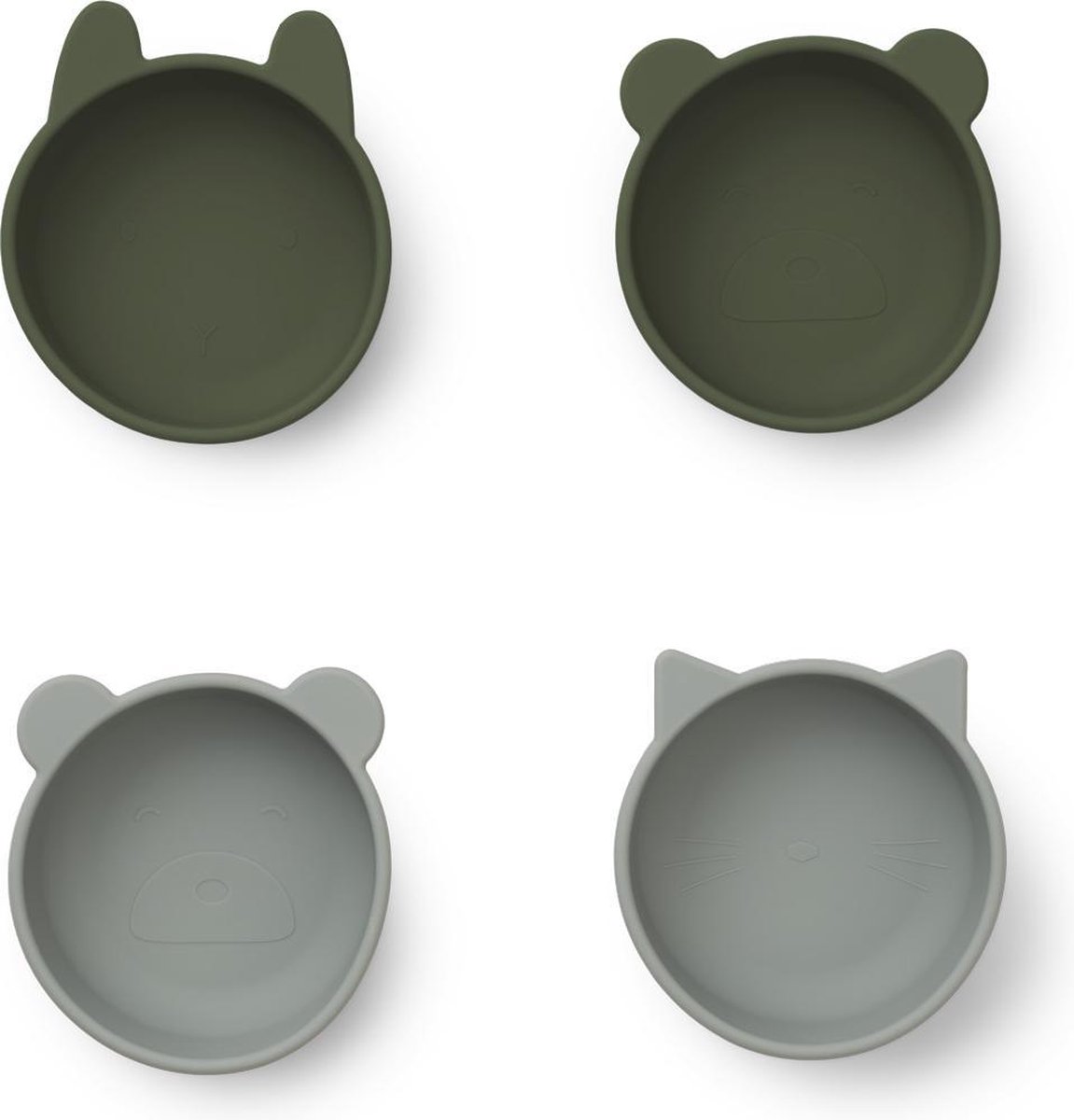 Liewood Iggy Siliconen Kom 4-pack - Hunter Green Mix