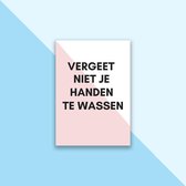 Corona Posters - Handen Wassen - Set 5 stuks Roze