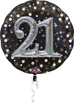 Anagram Folieballon Sparkling 21st Birthday 81 Cm Zwart