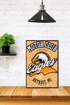 3d Retro Hout Poster Motor Clup Eagles