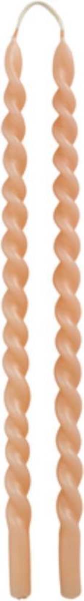 Kandelaar kaars twister - Gedraaide kaars - Twister Kaars - Swirl candle - Twisted candle - 4H - 1,2 x 30cm - Pastel rose