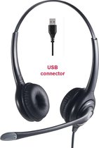 VH618D Duo Headset / hoofdtelefoon met USB-aansluiting voor bellen via de computer of vaste telefoon