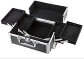 Make-up koffer Zwart - Kosmetikkoffer - Hardcase-koffer met stevig aluminium frame