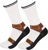 Sokken in sandalen - foute sokken met sandaalprint