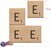 E scrabble letters set van 4 letter stickers