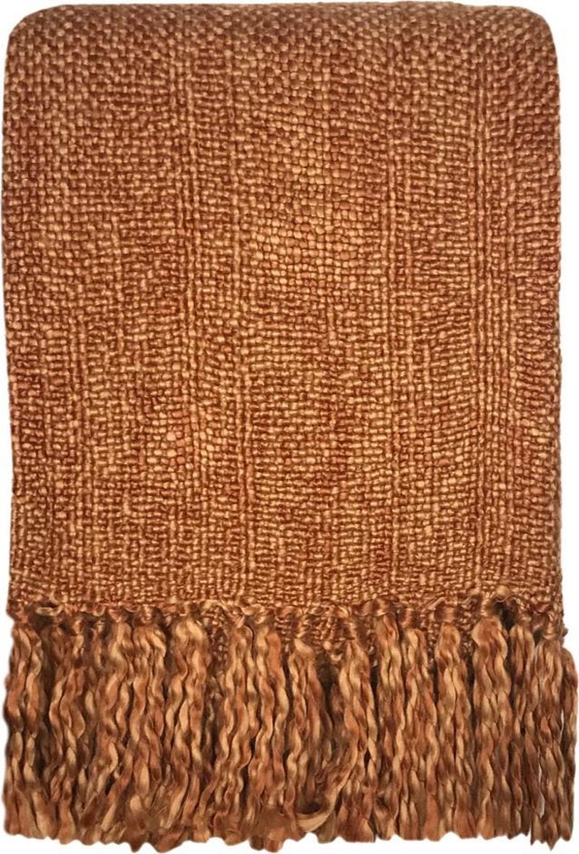 Marble terracotta red throw
