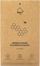WePrepMeals Herbruikbare Bijenwasdoeken - Verpakt per 3 stuks (S, M & L)