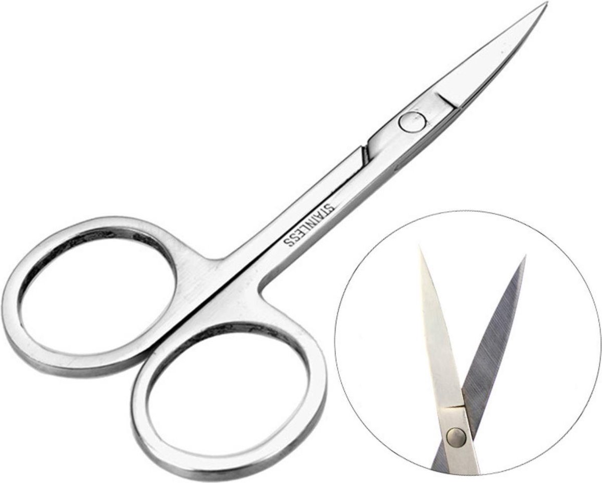 Hiden - Neushaar schaar - Wenkbrauw Schaartje - Dames - Heren - Make up accessoires - Zilverkleurig