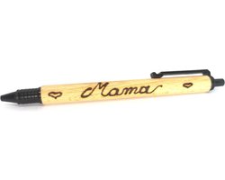 Balpen in natuurlijk beukenhout model ECO, gepersonaliseerd MET NAAM. PARKER inktpatroon. Balpen lengte 14,3 cm-Ø 11 mm.