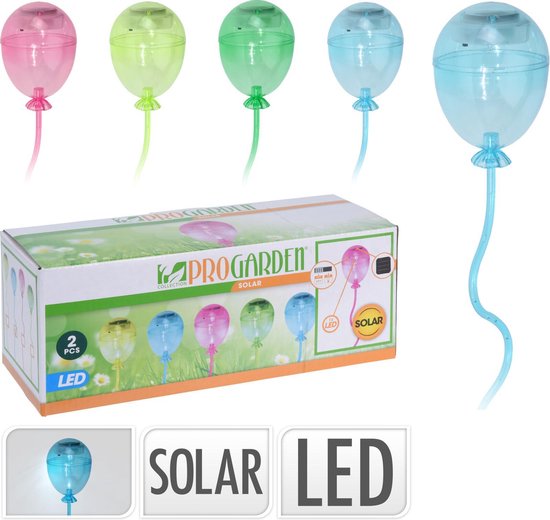 Pro Garden Solar Led verlichting in de vorm van een Ballon 2 stuks Groen
